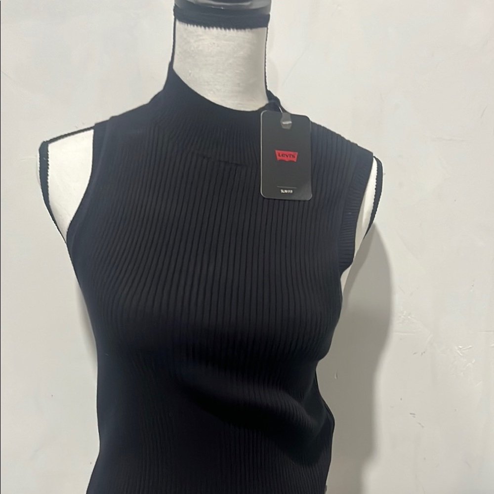 Levi's Black Ribbed Fitted Tank Top